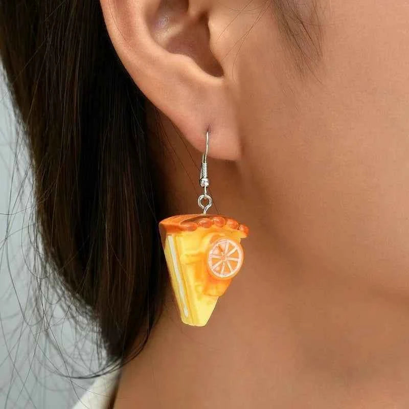 New Fashion Strawberry Cake Earrings For Women Resin Handmade Cute Watermelon Lemon Drop Earring Girl Birthday Ear Jewelry Gifts