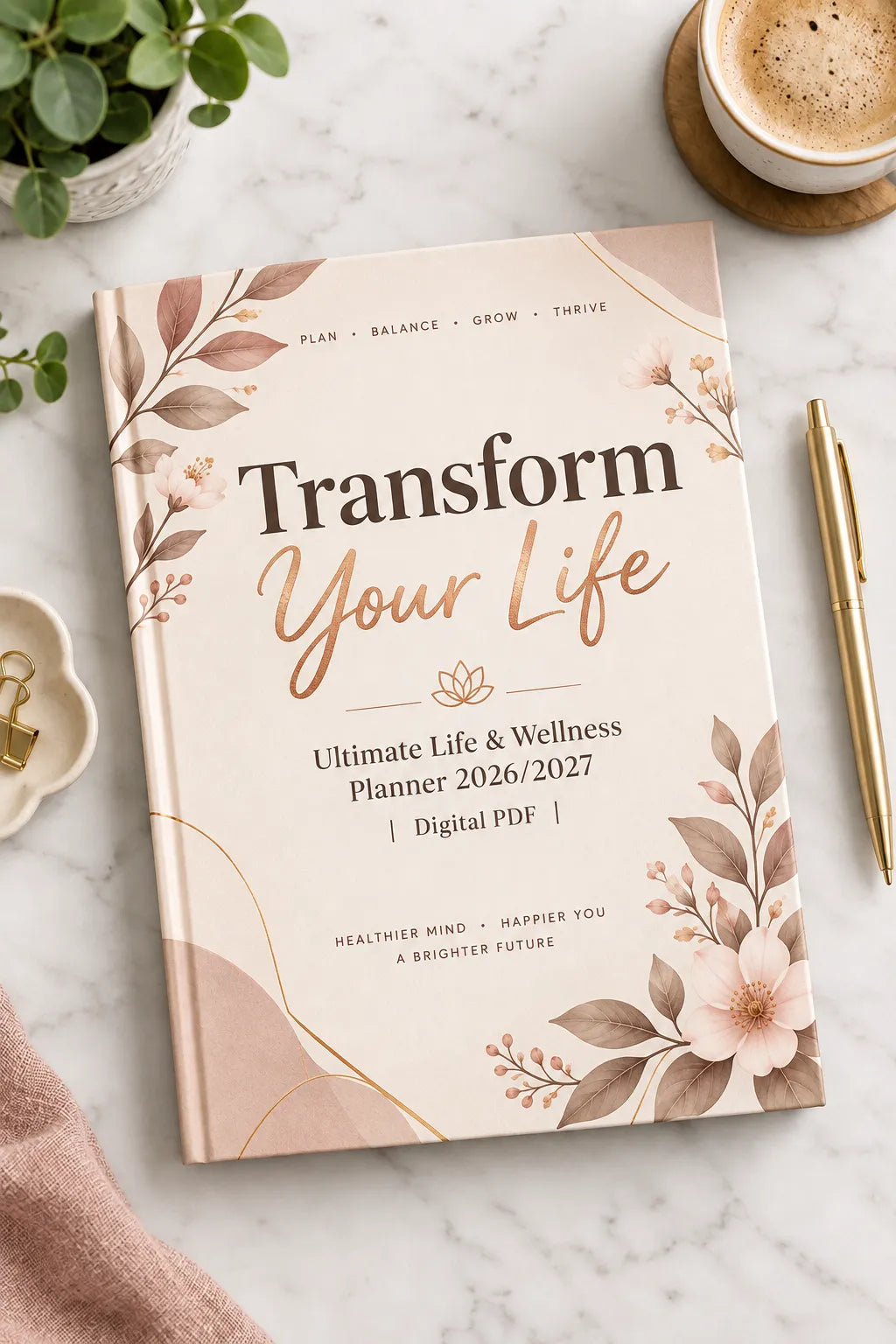 Transform Your Life with the Ultimate Life and Wellness Planner for 2026/2027 | Digital PDF