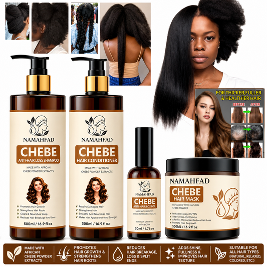 Namahfad Chebe Hair Set with Satin Bonnet | Hydration & Breakage Repair