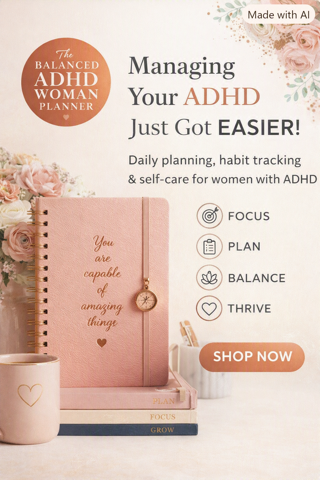 The Balanced ADHD Woman Planner™ ADHD Digital &amp; Printable Planner for Women