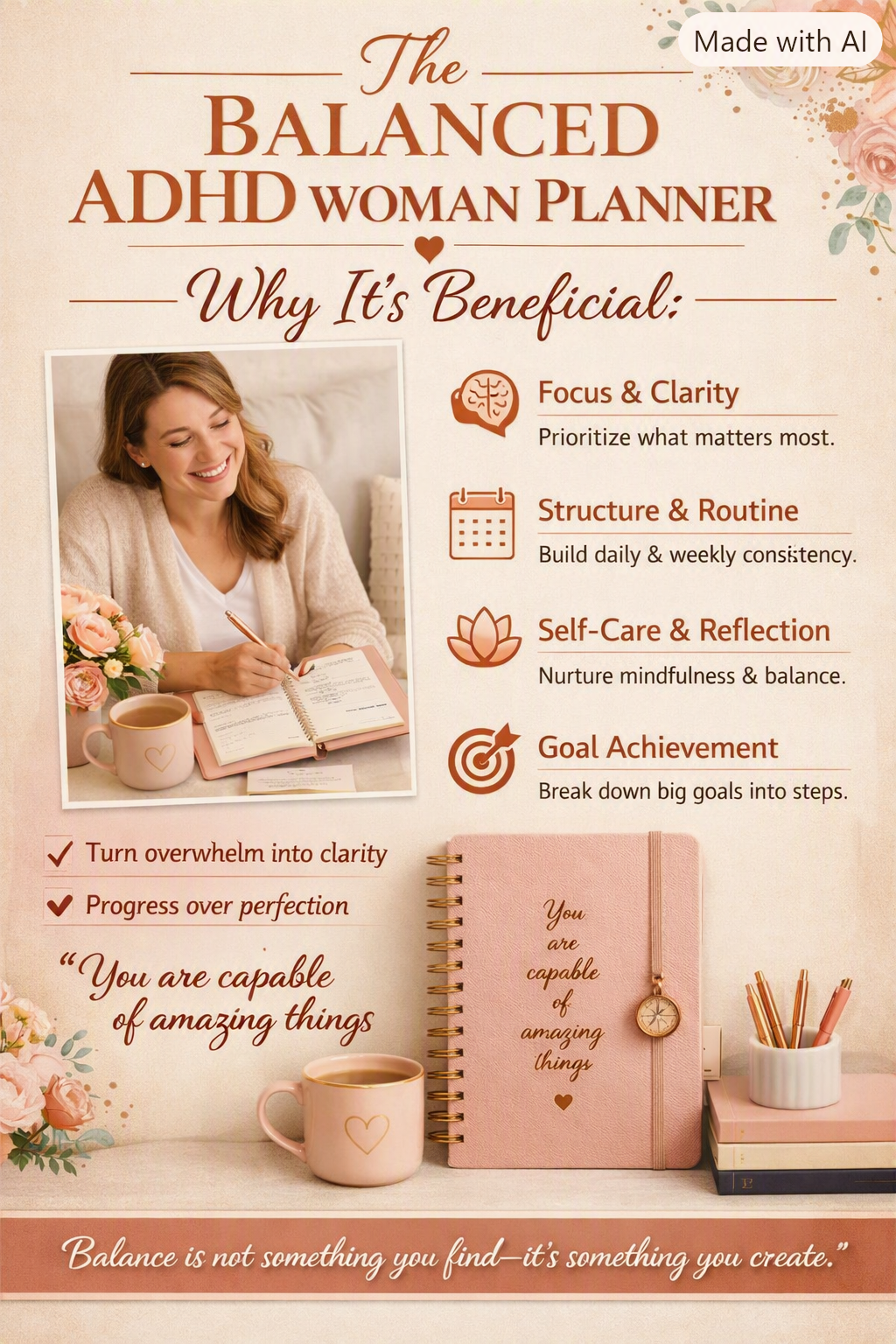 The Balanced ADHD Woman Planner™ ADHD Digital &amp; Printable Planner for Women