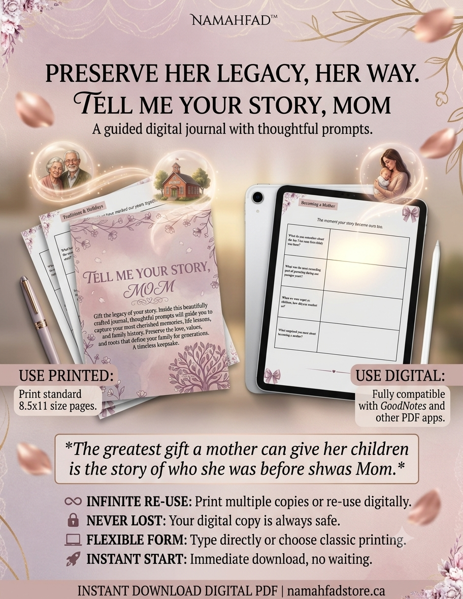 Complete Keepsake Journal for Mom | Mother's Story Memory Book | Family History & Values Prompts | Hardcover Legacy Gift to Cherish