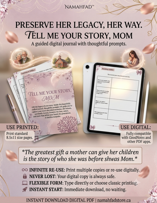Complete Keepsake Journal for Mom | Mother's Story Memory Book | Family History & Values Prompts | Hardcover Legacy Gift to Cherish