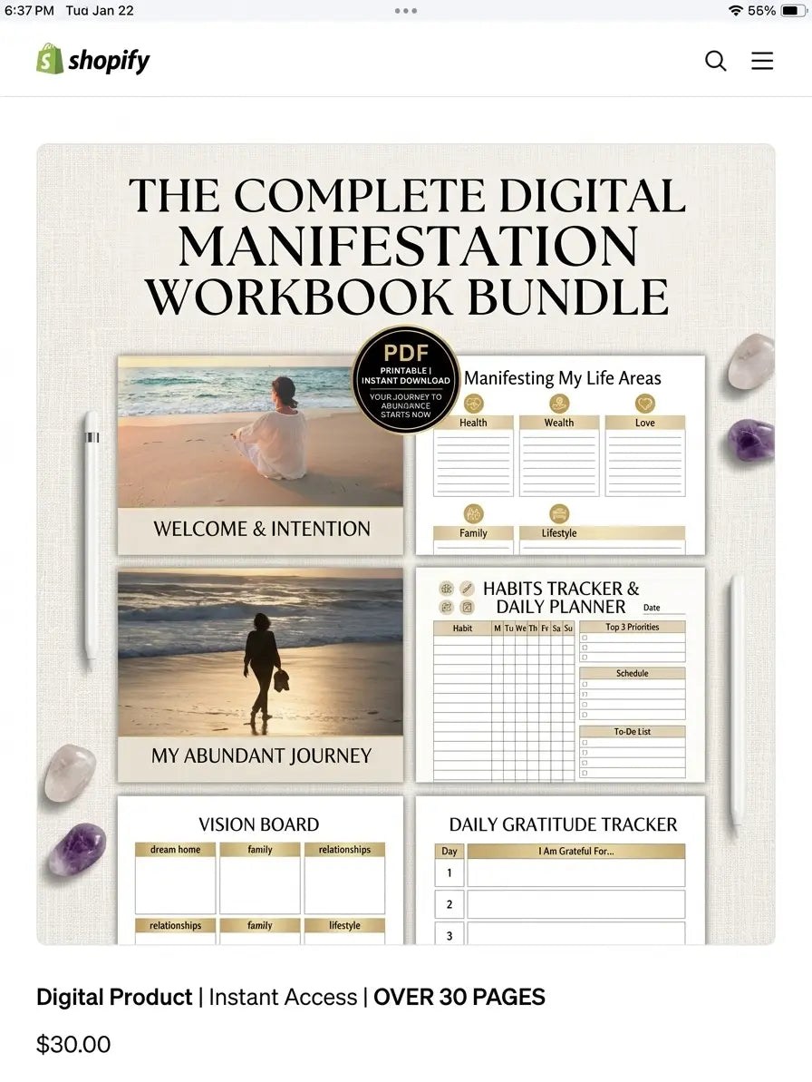 Manifesting Workbook, A Guide for Clarity, Focus & Abundance