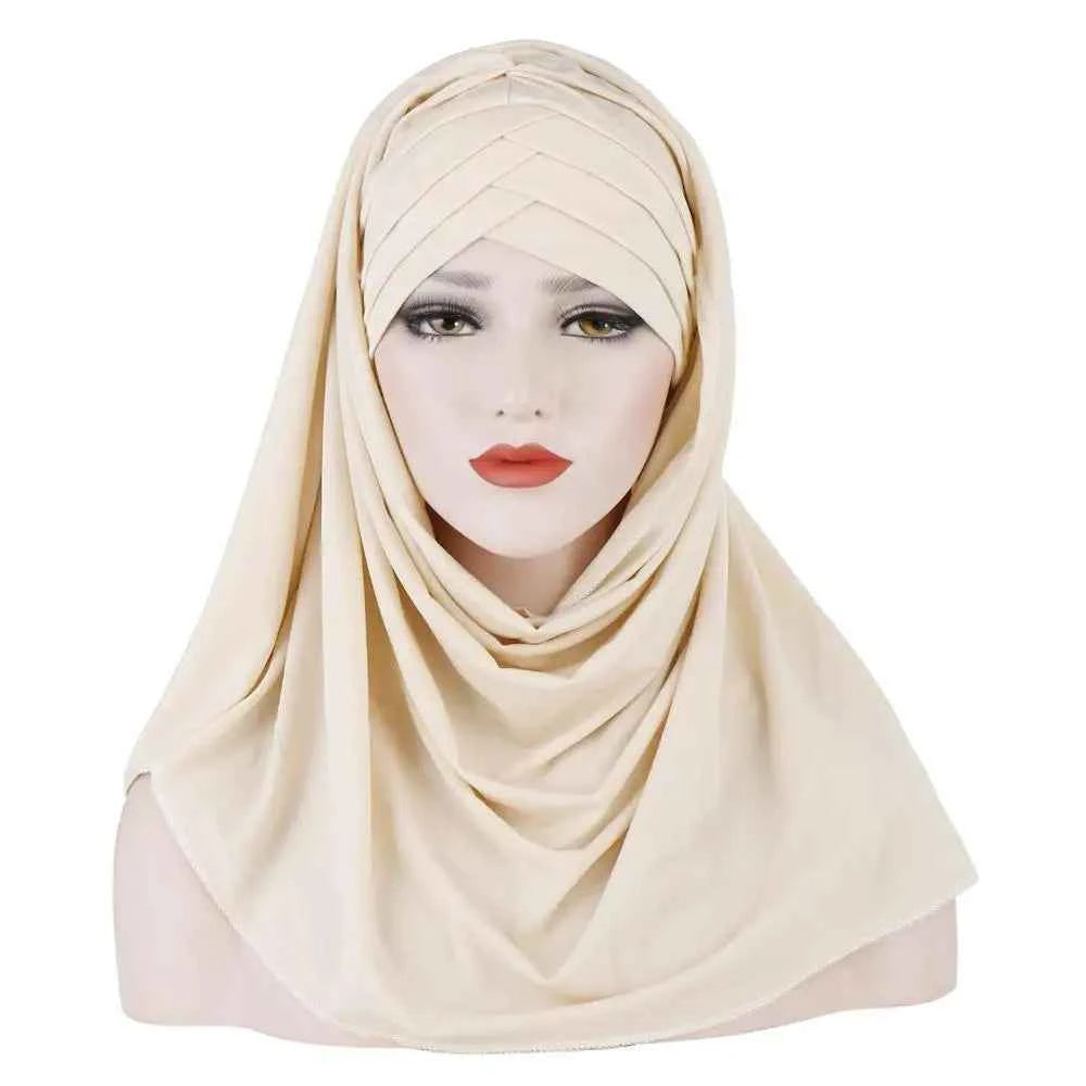 2020 muslim jersey instant hijab scarf for women femme musulman ready to wear hijabs underscarf cap and headscarf two in one