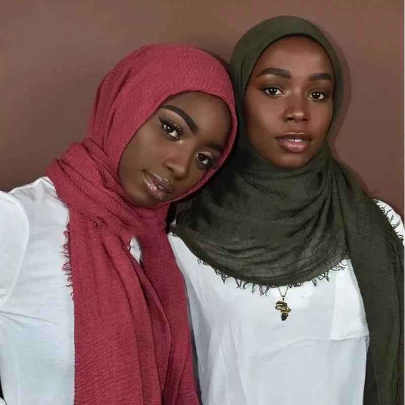 2026 Muslim Fashion Women Crinkle Hijab Scarf Soft Solid Head Scarves Turban Shawls and Wraps Hijab femme musulman kopftuch