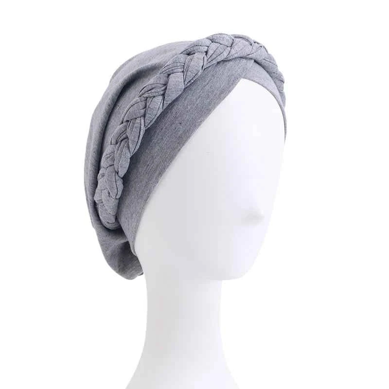 Bohemian Handmade Braid Turban – Slouchy Cross Bandana Hat for Women’s Muslim Hijab & Hair Loss