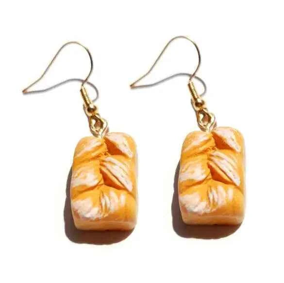 Earring For Women Resin Drop Custom Made Cute Girls Eardrop Funny Bread Baguette Pie Cookies Gift Handmade