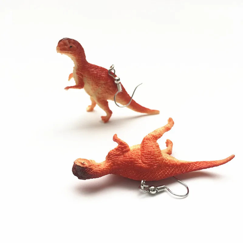 Donarsei Funny 3D Dinosaur Resin Drop Earrings For Women Cute Handmade Animal Dinosaur Dangle Earrings Gift