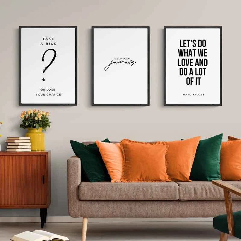Canvas Painting Quotes Letters Wall Art Kitchen Posters and Prints Ofiice Black and White Wall Pictures for Living Room