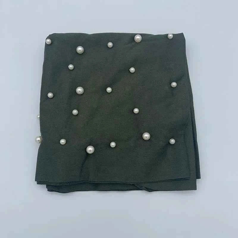 New Muslim Suede Turban Cap – Twist Velvet Beaded Hijab Bonnet for Women