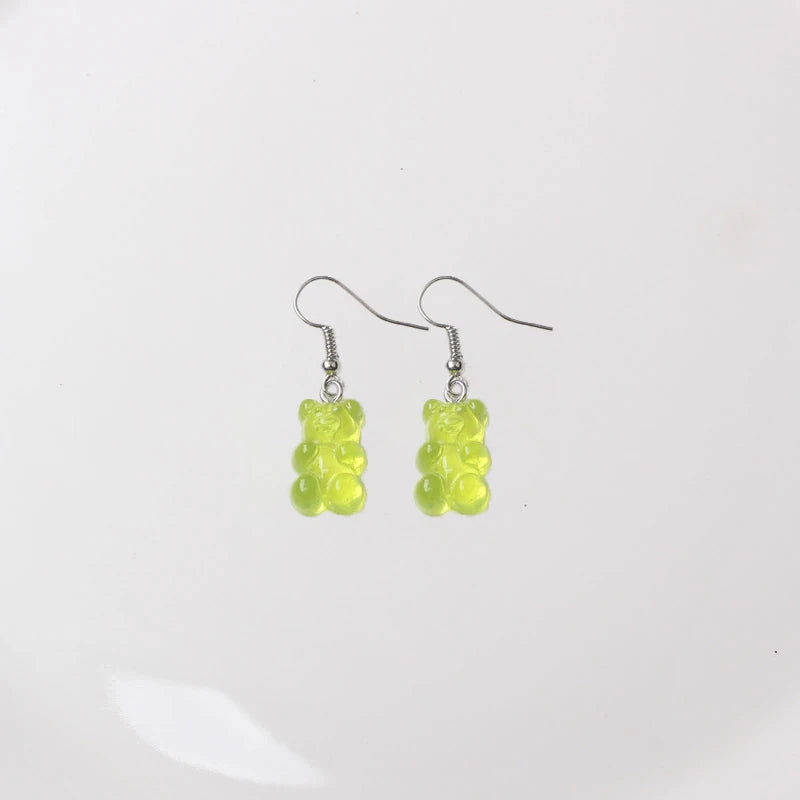 Cute Acrylic Pendants Hook Earrings Sequins Beer Bottle Women Dangle Earrings Korean Fashion Bear Small Earrings pendientes