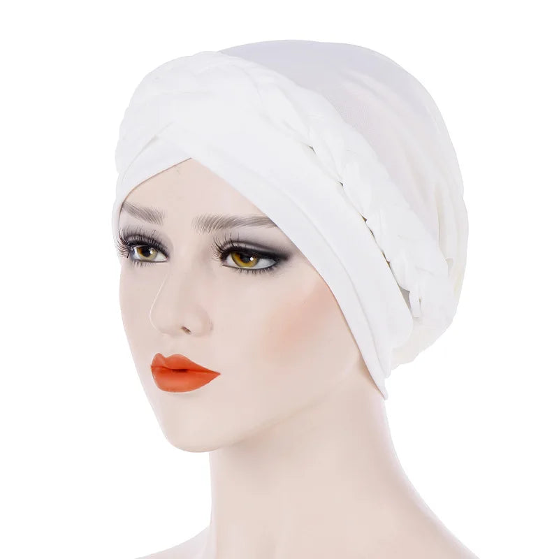Head Scarf for Muslim Women Solid Cotton Turban Bonnet Hijab Caps White Pearl Inner Hijabs Femme Musulman Arab Wrap Turbantes - NamafadStore