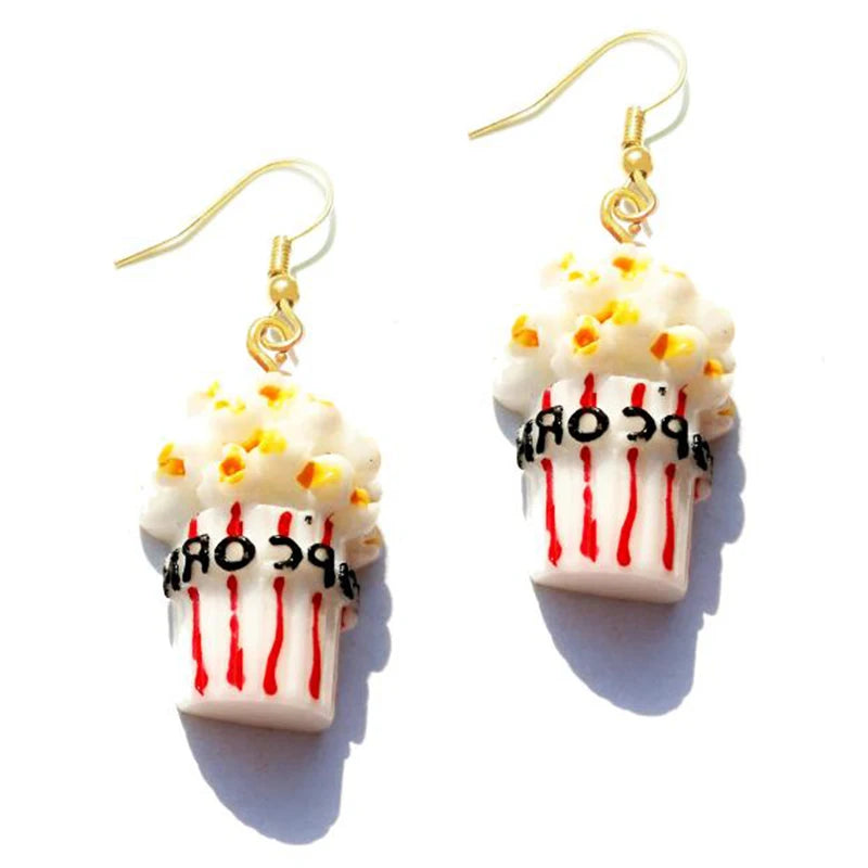 Women Earring Resin Drop Funny Custom Cute Girls Gift Eardrop Kids Food Cookies Ice Cream Bread Avocado Popcorn Chocolate