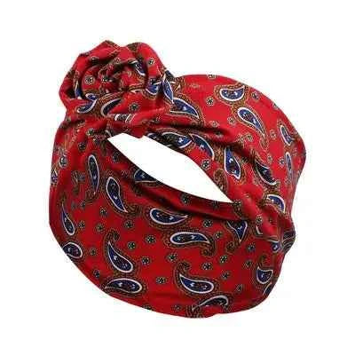 2022 New Fashion Women Folding Iron Wire Headband Bohemian Girl Cross Turban Bandanas Print Hairbands Hair Accessories