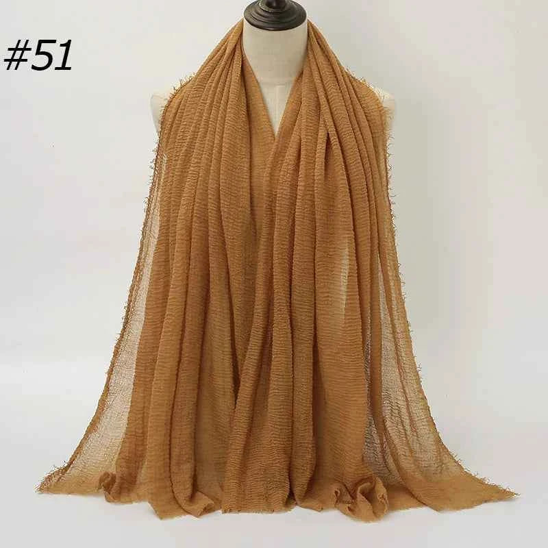 Hot Crinkle Cotton Hijab Scarf Women Scarves Bandana Turban Headscarf Muslim Shawl Africa Wrap Headband Islamic Shawls Headband