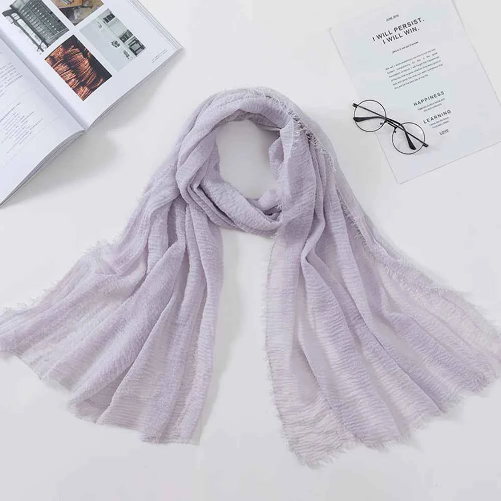 2026 Muslim Fashion Women Crinkle Hijab Scarf Soft Solid Head Scarves Turban Shawls and Wraps Hijab femme musulman kopftuch