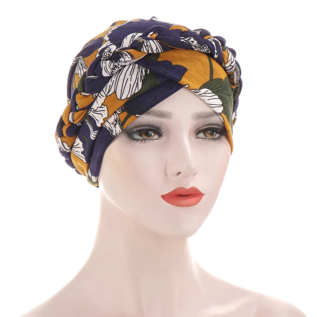 Head Scarf for muslim women Two-color cotton braid turban bonnet hijab Caps Inner hijabs femme musulman arab wrap turbantes - NamafadStore