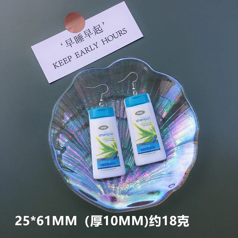 Women Earring Made Cute Girls Eardrop Funny Gift Sweet Handmade Cartoons Mini Fruit Drink Ham Sausage Toothpaste Shampoo