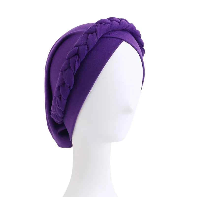 Bohemian Handmade Braid Turban – Slouchy Cross Bandana Hat for Women’s Muslim Hijab & Hair Loss