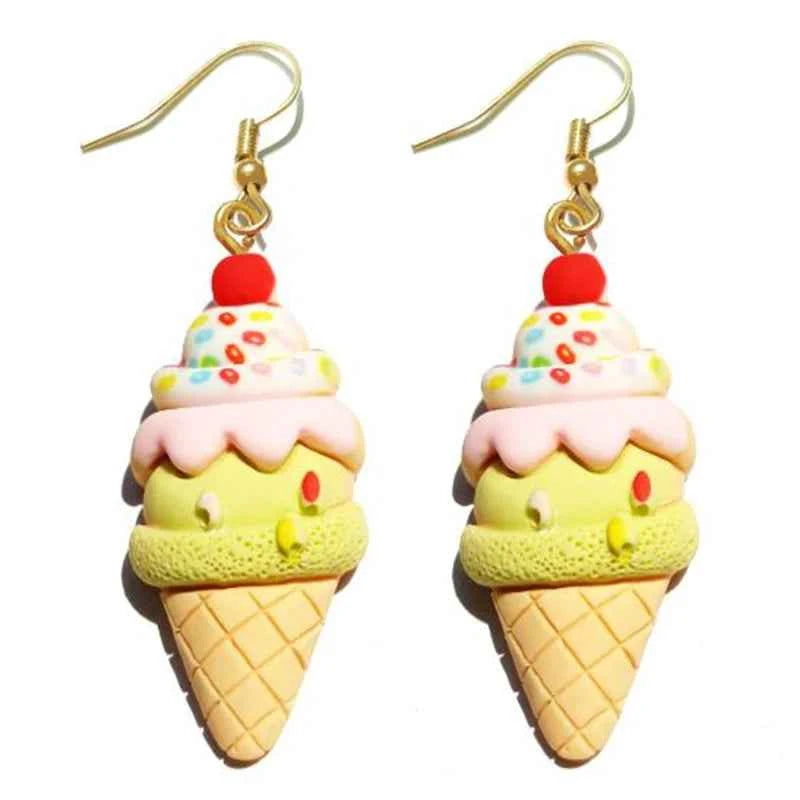 Women Earring Resin Drop Funny Custom Cute Girls Gift Eardrop Kids Food Cookies Ice Cream Bread Avocado Popcorn Chocolate