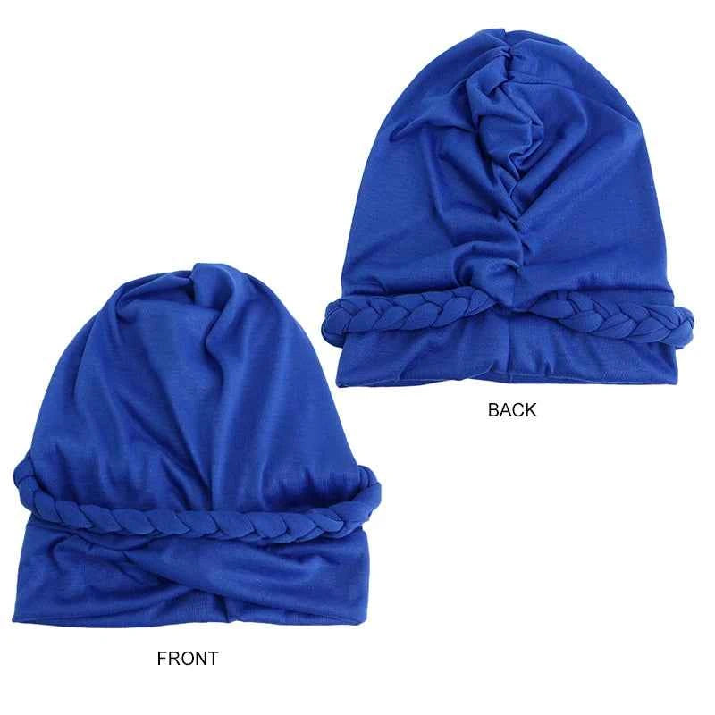 Bohemian Handmade Braid Turban – Slouchy Cross Bandana Hat for Women’s Muslim Hijab & Hair Loss