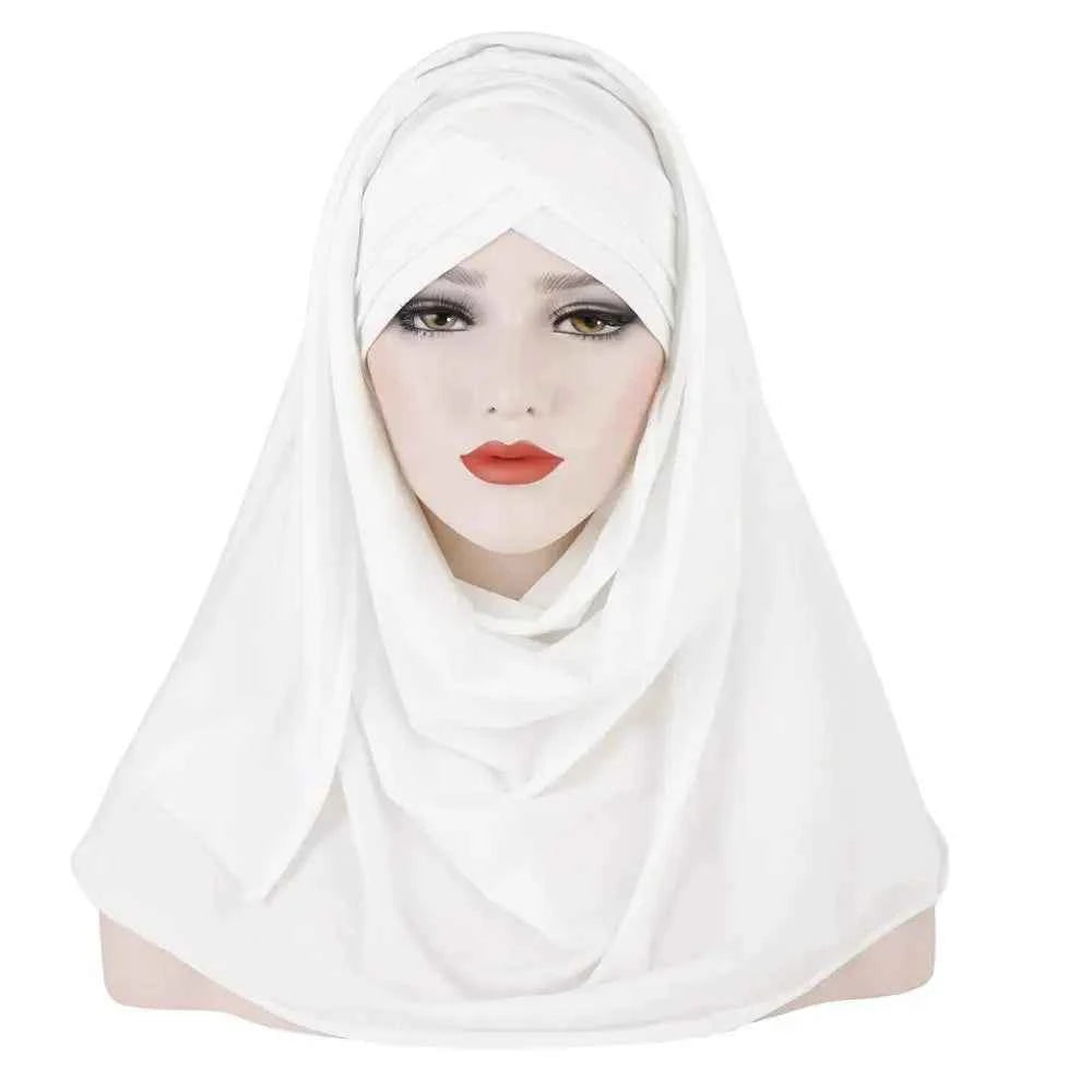 2020 muslim jersey instant hijab scarf for women femme musulman ready to wear hijabs underscarf cap and headscarf two in one