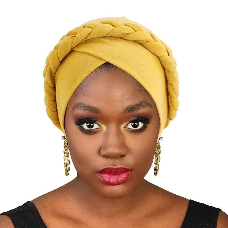 Bohemian Handmade Braid Turban – Slouchy Cross Bandana Hat for Women’s Muslim Hijab & Hair Loss
