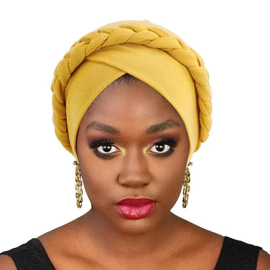 Bohemian Handmade Braid Turban – Slouchy Cross Bandana Hat for Women’s Muslim Hijab & Hair Loss