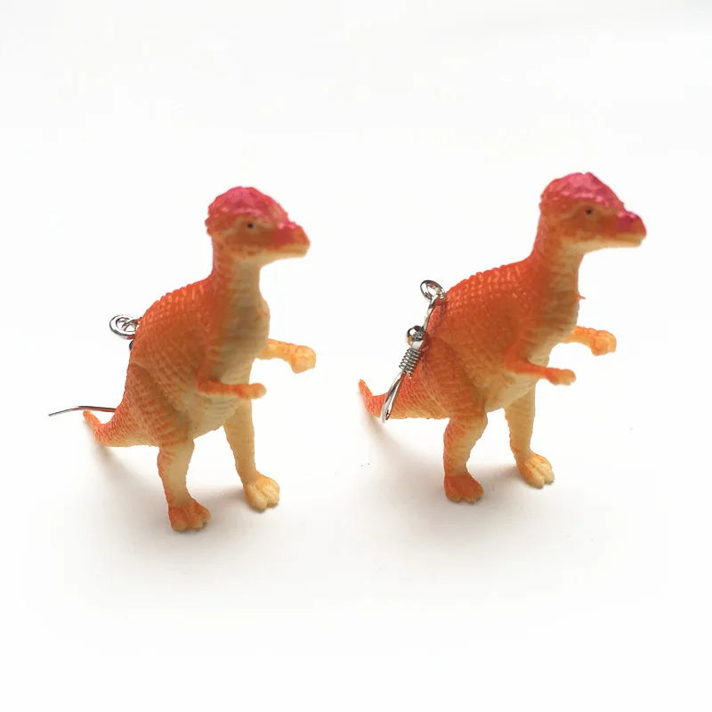 Donarsei Funny 3D Dinosaur Resin Drop Earrings For Women Cute Handmade Animal Dinosaur Dangle Earrings Gift