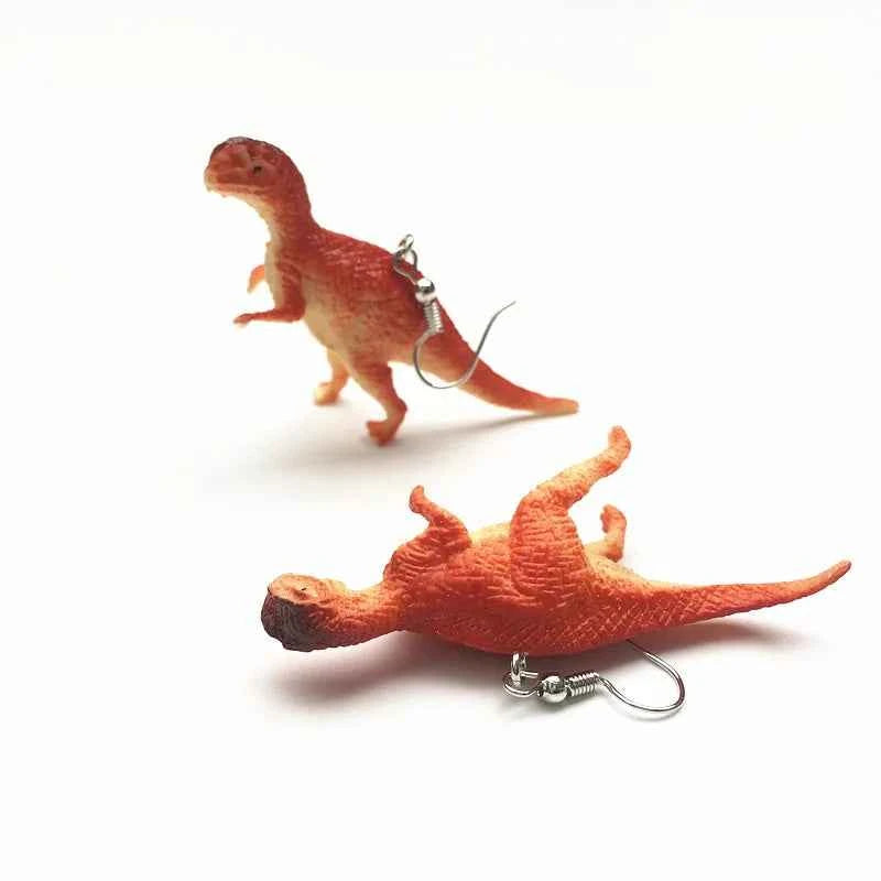 Donarsei Funny 3D Dinosaur Resin Drop Earrings For Women Cute Handmade Animal Dinosaur Dangle Earrings Gift