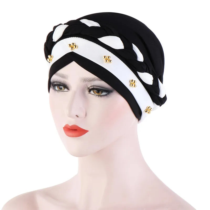 Head Scarf for Muslim Women Solid Cotton Turban Bonnet Hijab Caps White Pearl Inner Hijabs Femme Musulman Arab Wrap Turbantes - NamafadStore