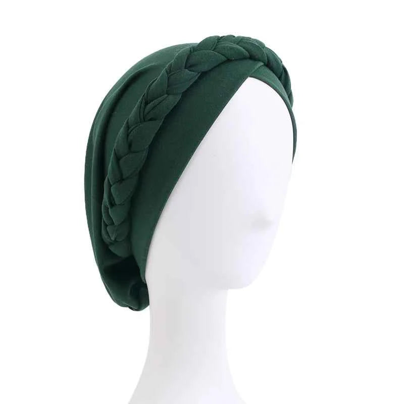 Bohemian Handmade Braid Turban – Slouchy Cross Bandana Hat for Women’s Muslim Hijab & Hair Loss