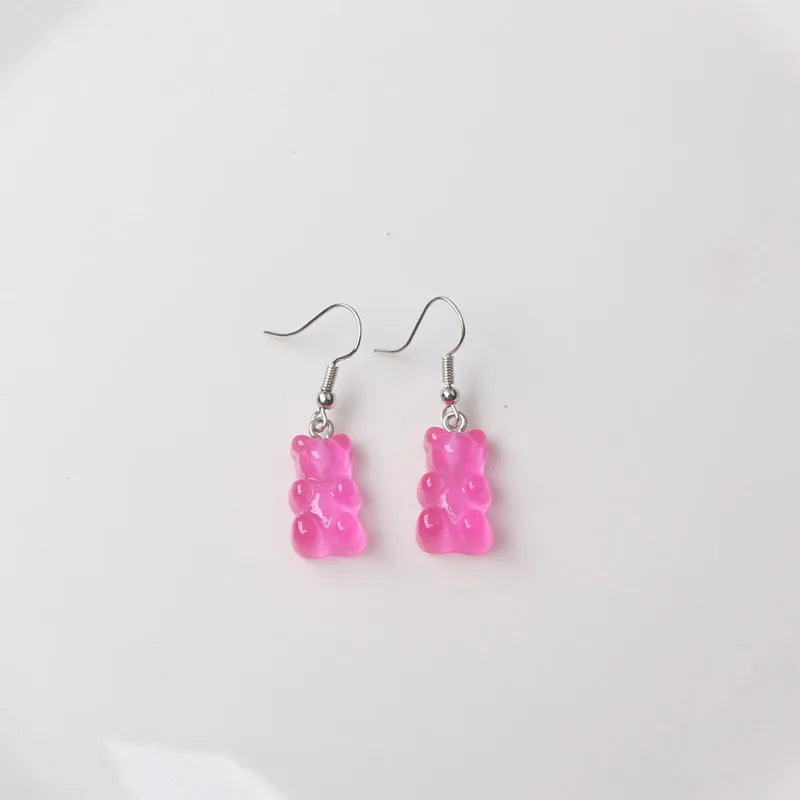 Cute Acrylic Pendants Hook Earrings Sequins Beer Bottle Women Dangle Earrings Korean Fashion Bear Small Earrings pendientes