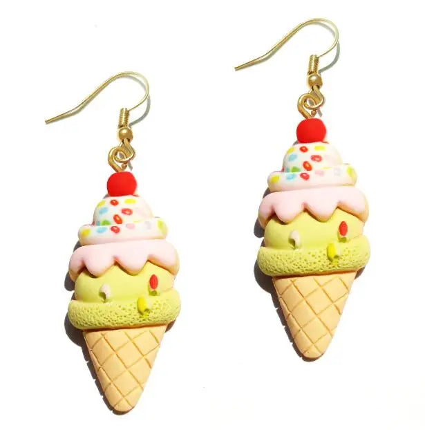 Earring For Women Resin Drop Custom Made Handmade Cute Girls Gift Eardrop Eardrop Popcorn Chocolate Fries Ice Cream