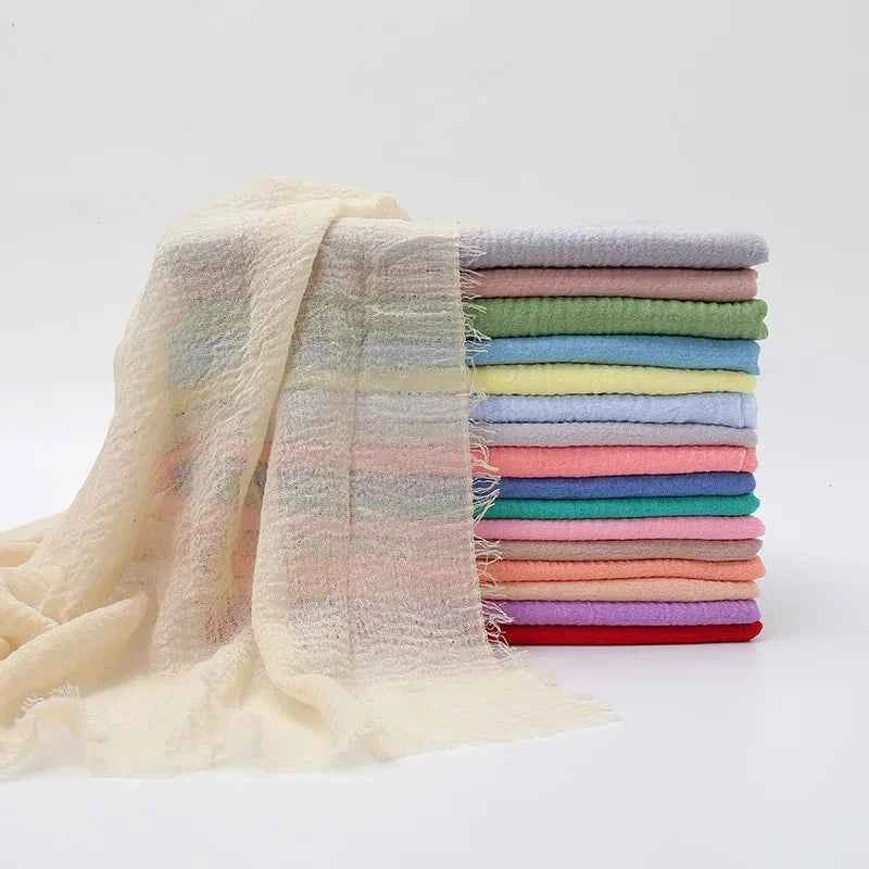 Hot Crinkle Cotton Hijab Scarf Women Scarves Bandana Turban Headscarf Muslim Shawl Africa Wrap Headband Islamic Shawls Headband