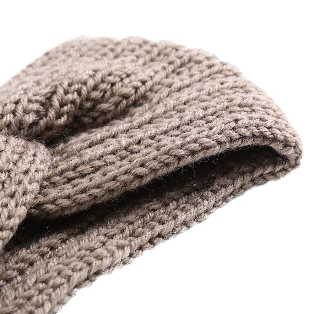 Wool Knitted Knot Cross Headband for Women Autumn Winter Bow Elastic Hairbands Girls Hair Accessories Headwear Hair Bands New - NamafadStore