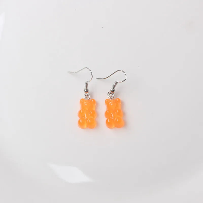 Cute Acrylic Pendants Hook Earrings Sequins Beer Bottle Women Dangle Earrings Korean Fashion Bear Small Earrings pendientes