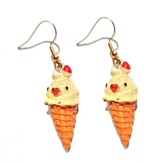 Earring For Women Resin Drop Custom Made Handmade Cute Girls Gift Eardrop Eardrop Popcorn Chocolate Fries Ice Cream