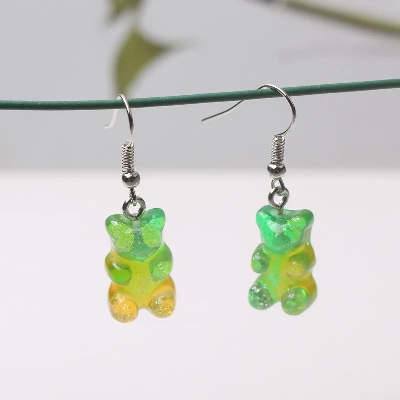 Cute Acrylic Pendants Hook Earrings Sequins Beer Bottle Women Dangle Earrings Korean Fashion Bear Small Earrings pendientes