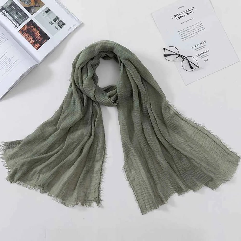 2026 Muslim Fashion Women Crinkle Hijab Scarf Soft Solid Head Scarves Turban Shawls and Wraps Hijab femme musulman kopftuch
