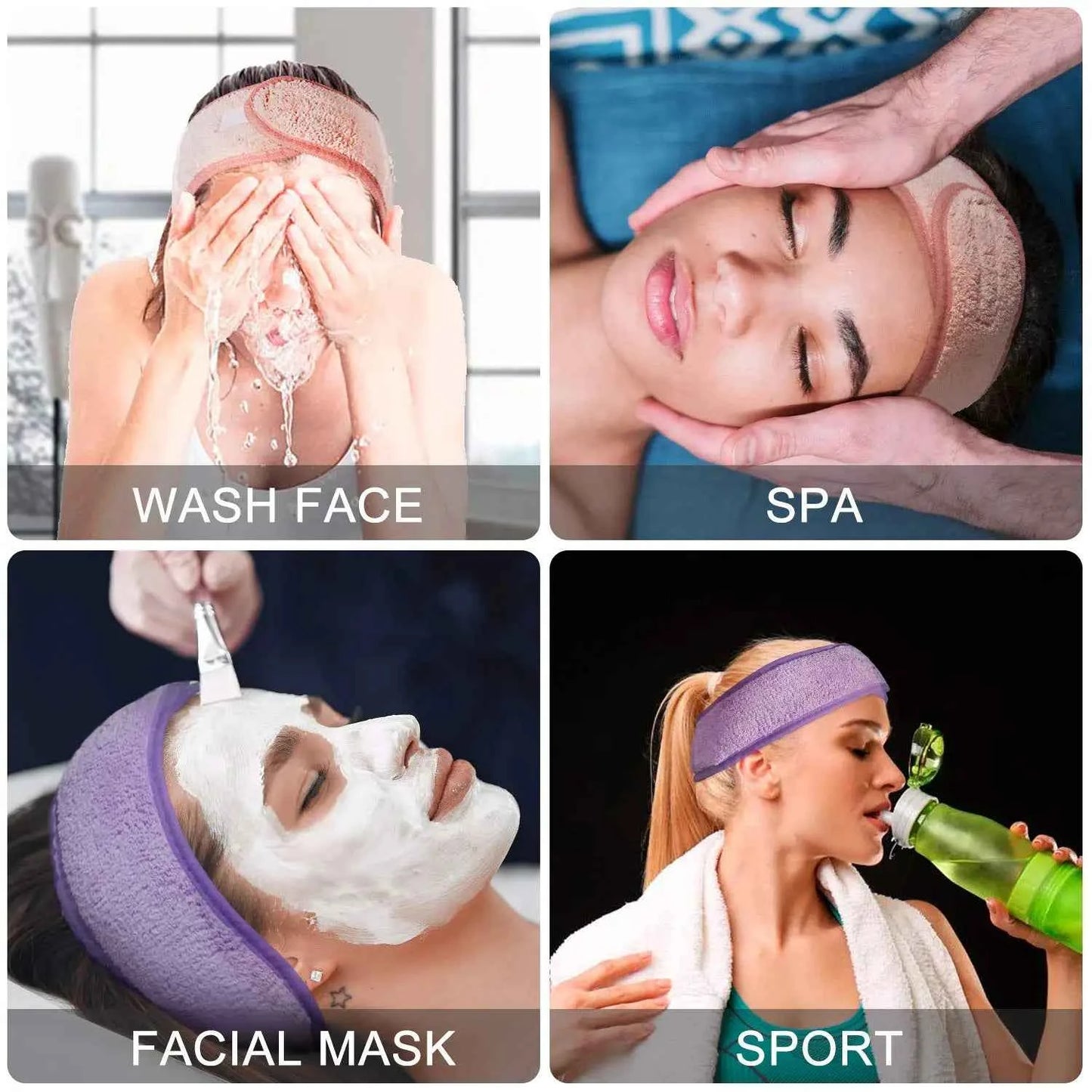 Perm Facial Headband Make Up Wrap Head Cloth Headband Adjustable Towel for Face Washing,absorb water hairdresser styling tools