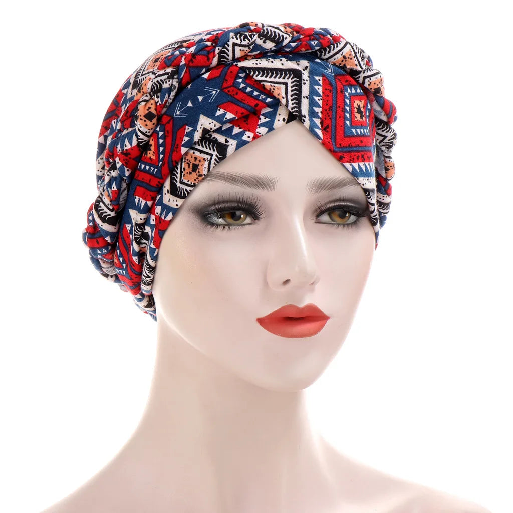 Head Scarf for muslim women Two-color cotton braid turban bonnet hijab Caps Inner hijabs femme musulman arab wrap turbantes - NamafadStore
