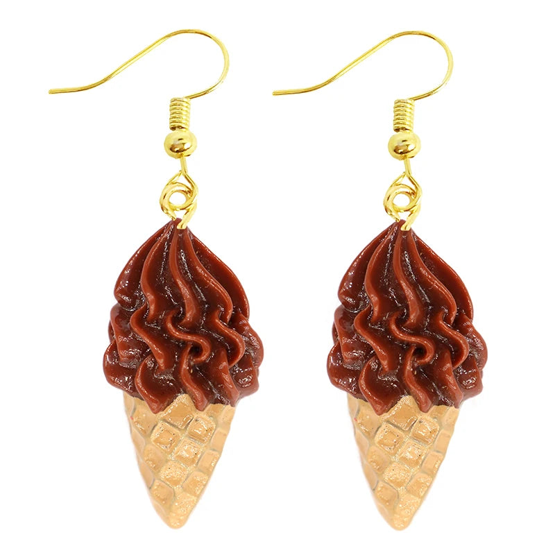 Women Earring Resin Drop Funny Custom Cute Girls Gift Eardrop Kids Food Cookies Ice Cream Bread Avocado Popcorn Chocolate