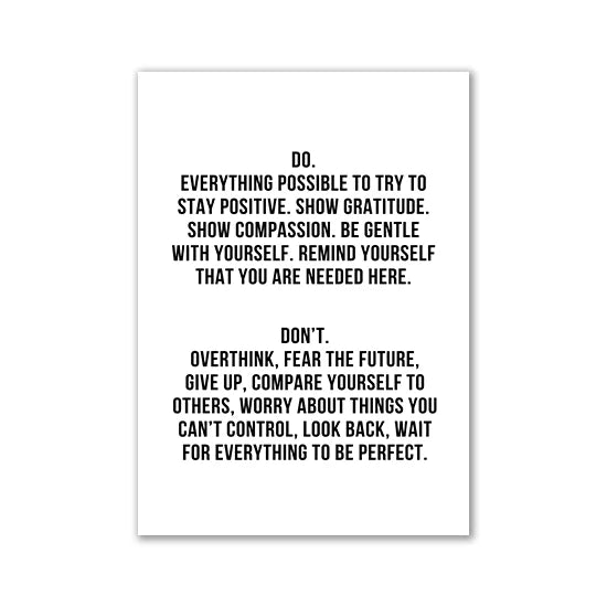 Nordic Motivational Text Art Posters and Prints Letters Canvas Painting Wall Art for Room Decoration Bedroom Home Wall Decor