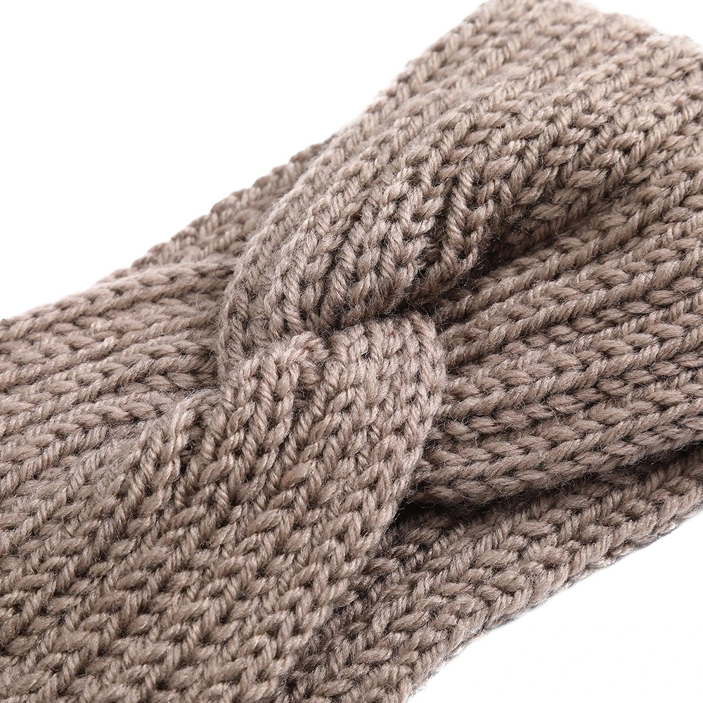 Wool Knitted Knot Cross Headband for Women Autumn Winter Bow Elastic Hairbands Girls Hair Accessories Headwear Hair Bands New - NamafadStore