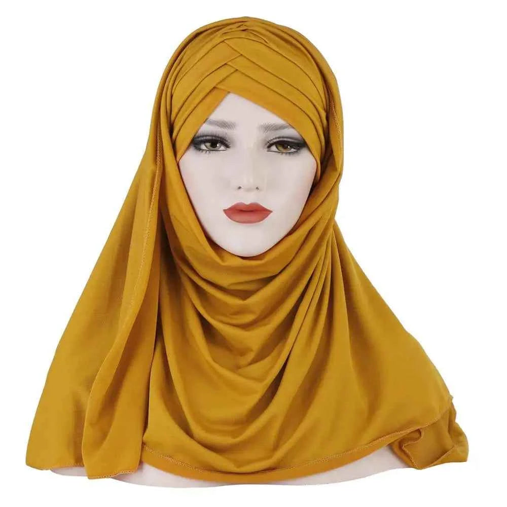 2020 muslim jersey instant hijab scarf for women femme musulman ready to wear hijabs underscarf cap and headscarf two in one