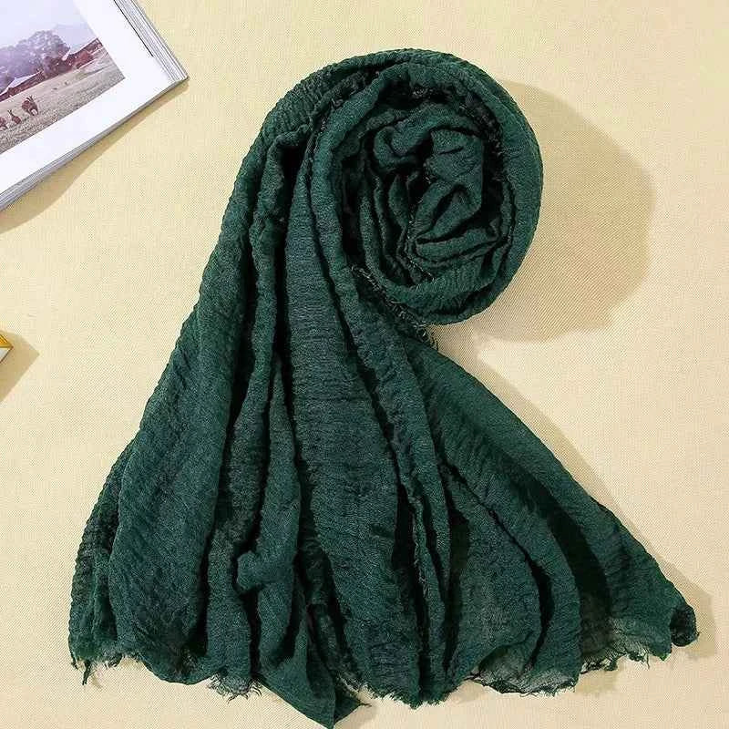 2026 Muslim Fashion Women Crinkle Hijab Scarf Soft Solid Head Scarves Turban Shawls and Wraps Hijab femme musulman kopftuch