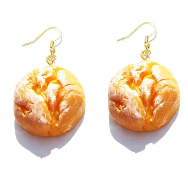 Earring For Women Resin Drop Custom Made Cute Girls Eardrop Funny Bread Baguette Pie Cookies Gift Handmade