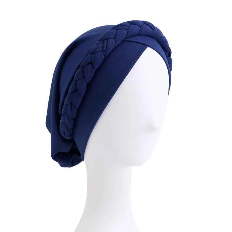 Bohemian Handmade Braid Turban – Slouchy Cross Bandana Hat for Women’s Muslim Hijab & Hair Loss